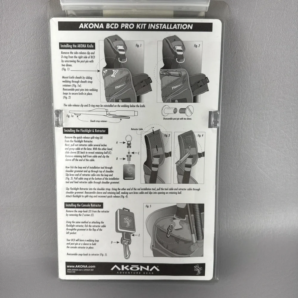 Akona‎ Sherwood & Genesis BCD Pro-Kit Mini Light Accessory Kit Scuba Diving NEW